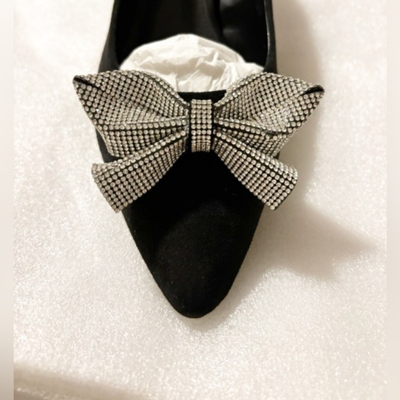 JCrew factory Crystal -Bow kitten heels NIB J.Crew Rhinestone bow Esme heels - Picture 2 of 6
